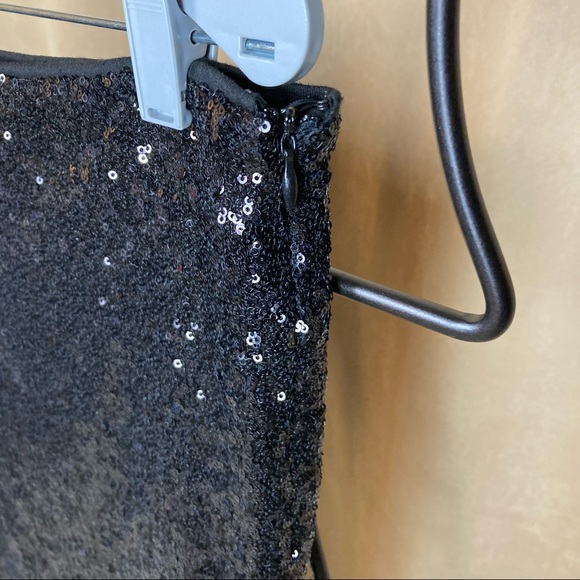 Rosette Sequin Pencil Skirt Black Size M - Picture 4 of 9